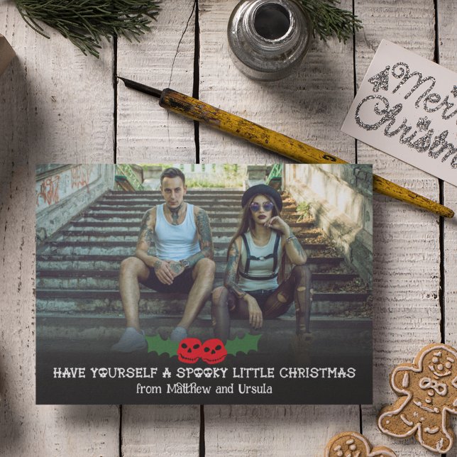 Cartes Pour Fêtes Annuelles Ayez-vous une petite photo de Noël Éffrayante (Créateur téléchargé)