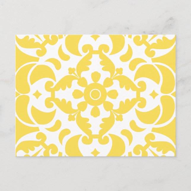 Cartes Pour Fêtes Annuelles Azulejos jaune portugais espagnol méditerranéen (Devant)