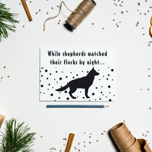 Cartes Pour Fêtes Annuelles B&W Funny   berger allemand   voeux de Noël