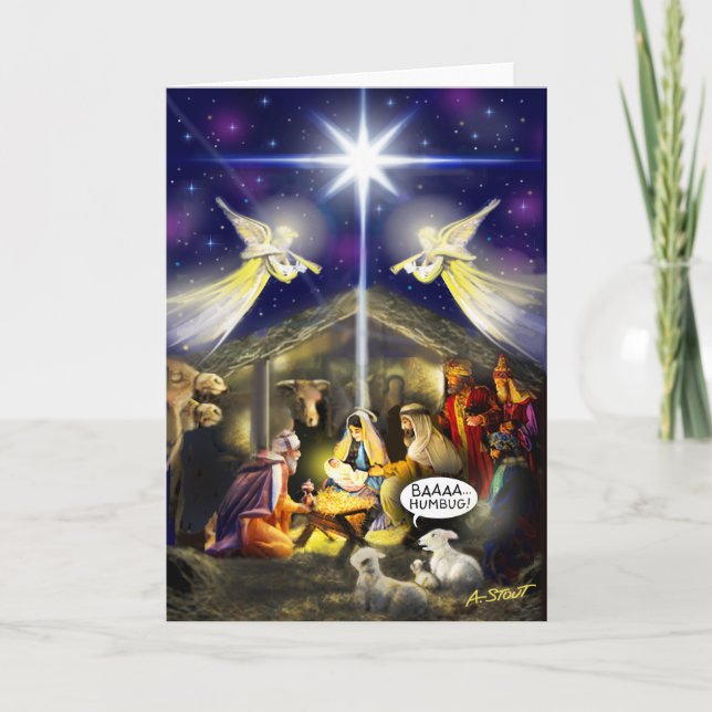 CARTES POUR FÊTES ANNUELLES BAAA HUMBUG ! - (Devant)