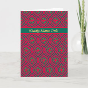 Cartes Pour Fêtes Annuelles Babioles vertes rouges de Noël, salutation
