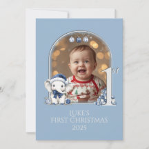 Baby Boys Première photo de Noël Flat**
