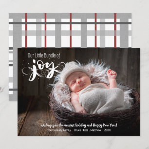 Cartes Pour Fêtes Annuelles Baby Bundle of Joy Script Photo