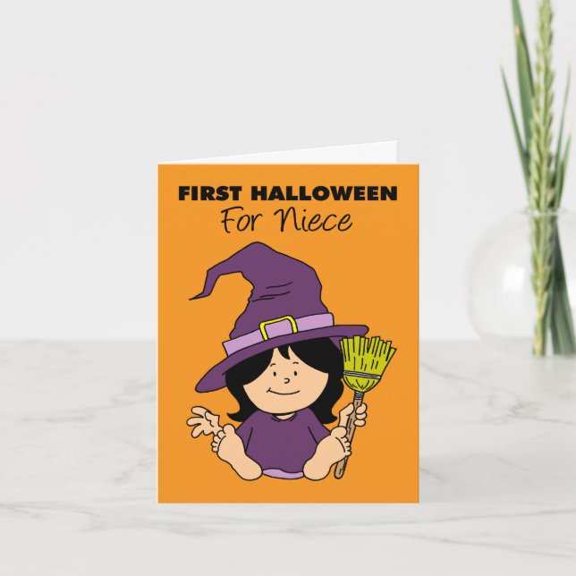 Cartes Pour Fêtes Annuelles Baby First Halloween Niece Sorcière de dessin (Devant)