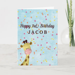 Cartes Pour Fêtes Annuelles Baby Giraffe