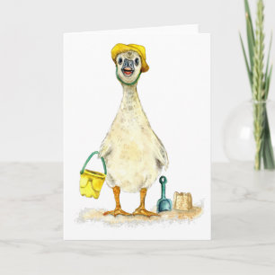 Cartes Pour Fêtes Annuelles Baby Gosling on the Beach