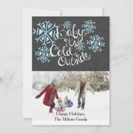 Cartes Pour Fêtes Annuelles Baby It's Cold Outside One Photo Christmas Card
