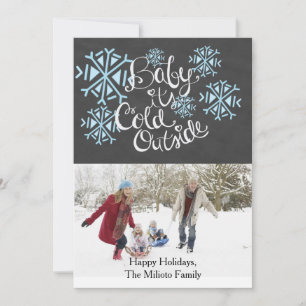 Cartes Pour Fêtes Annuelles Baby It's Cold Outside One Photo Christmas Card