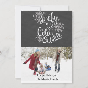 Cartes Pour Fêtes Annuelles Baby It's Cold Outside One Photo Christmas Card