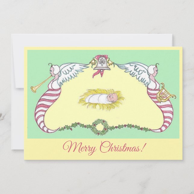 Cartes Pour Fêtes Annuelles Baby Jesus Cartouche (Devant)