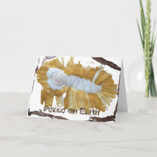 Cartes Pour Fêtes Annuelles Baby Jesus in the Manger Christmas Card par Isla