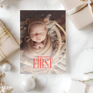 Cartes Pour Fêtes Annuelles Baby moderne photo personnalisée de Noël