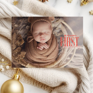 Cartes Pour Fêtes Annuelles Baby moderne photo personnalisée de Noël