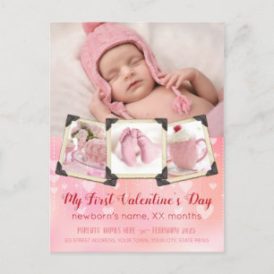 Cartes Pour Fêtes Annuelles Baby My First Valentine's Day Blush Pink Photos