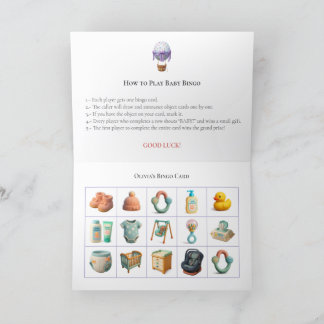 Cartes Pour Fêtes Annuelles Baby Shower Bingo Game Board15. Fun Party