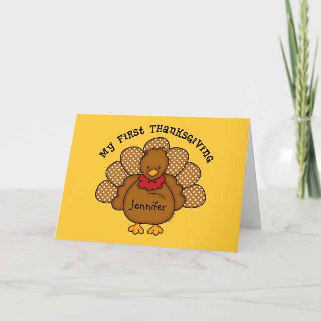 Cartes Pour Fêtes Annuelles Baby Turquie 1er Thanksgiving (Devant)