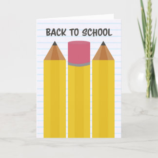 Cartes Pour Fêtes Annuelles Back To School Pencil Illustration