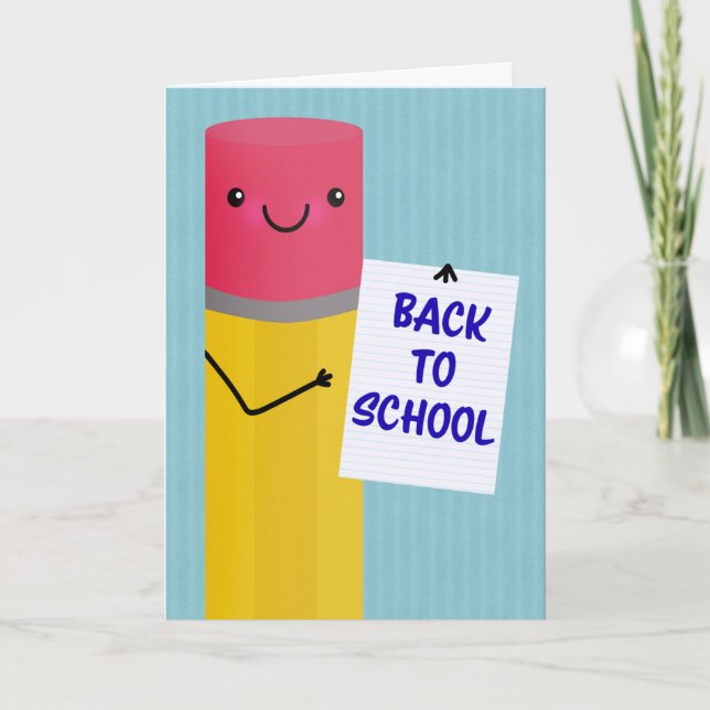 Cartes Pour Fêtes Annuelles Back To School Pencil Illustration Humor  (Devant)