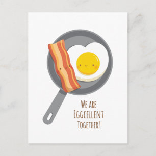 Cartes Pour Fêtes Annuelles Bacon mignonne et oeuf en amour Valentines Day Car