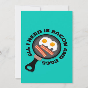 Cartes Pour Fêtes Annuelles Bacon mou et oeufs   Toile amusante 