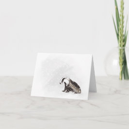Cartes Pour Fêtes Annuelles Badger dans Flurry de neige