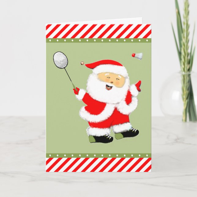 Cartes Pour Fêtes Annuelles Badminton (Devant)