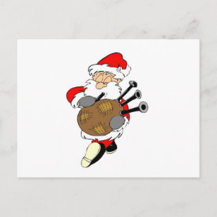 Cartes Pour Fêtes Annuelles Bagpipe Père Noël