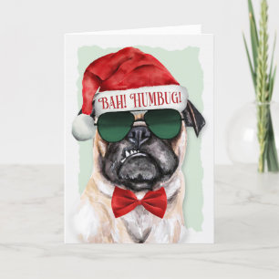 Cartes Pour Fêtes Annuelles Bah Humbug Carlin Chien drôle Noël