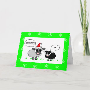 Cartes Pour Fêtes Annuelles Bah Humbug / Joyeux Noël Sheep Holiday Card