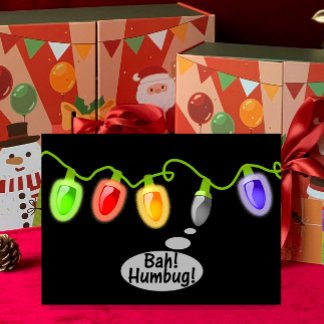 Cartes Pour Fêtes Annuelles Bah ! Humbug ! Lumières de Noël
