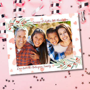 Cartes Pour Fêtes Annuelles Baies de houx cœurs Photo festive Saint-Valentin