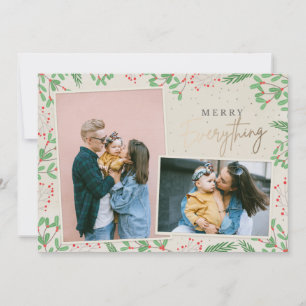 Cartes Pour Fêtes Annuelles Baies de pin joyeux tout photo multiple