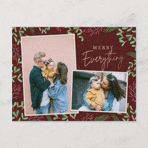 Cartes Pour Fêtes Annuelles Baies de pin rouges Joyeux Tout Photo multiple