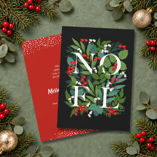 Cartes Pour Fêtes Annuelles Baies vertes NOEL