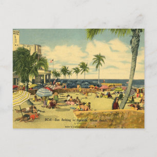 Cartes Pour Fêtes Annuelles Baignade au soleil sur Miami Beach.