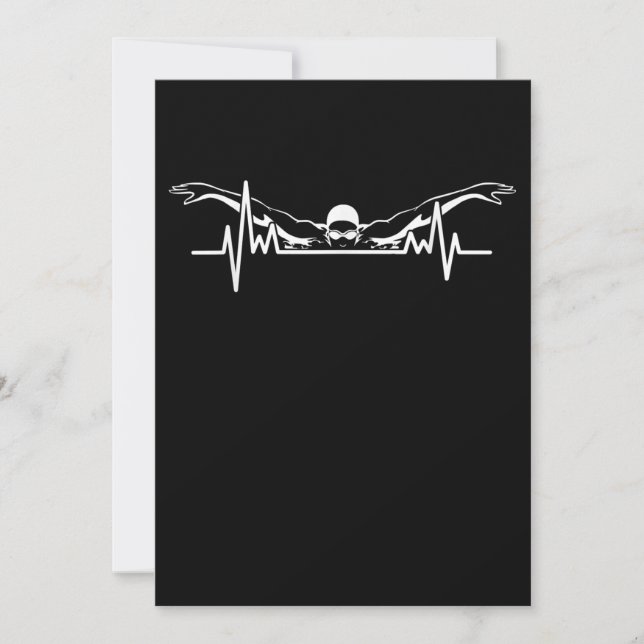 Cartes Pour Fêtes Annuelles Baignade Heartbeat Équipe Baignade Femmes Filles (Devant)