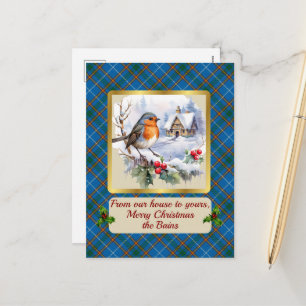Cartes Pour Fêtes Annuelles Bain Crest & Tartan avec Robin Personnalisé