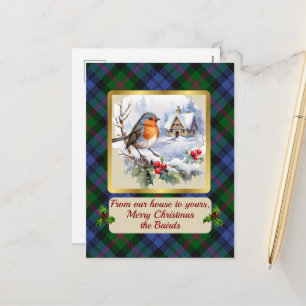 Cartes Pour Fêtes Annuelles Baird Crest & Tartan avec Robin Personnalisé