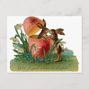 Cartes Pour Fêtes Annuelles Baiser de Bunny de Pâques Vintage