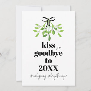 Cartes Pour Fêtes Annuelles Baiser de gui, adieu, nouvelle chance, humour drôl