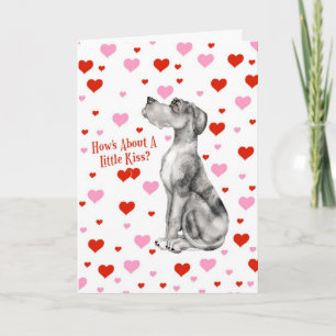 Cartes Pour Fêtes Annuelles Baiser de Saint-Valentin de great dane Merle UC