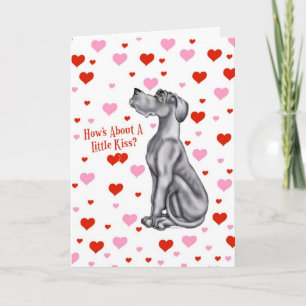 Cartes Pour Fêtes Annuelles Baiser noir de Saint-Valentin de great dane UC