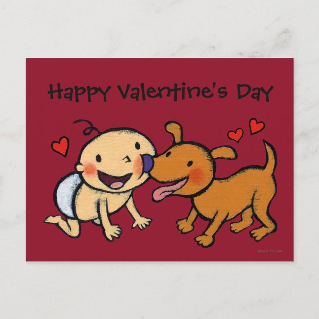 Cartes Pour Fêtes Annuelles Baisers de nez de bébé du chien (Devant)