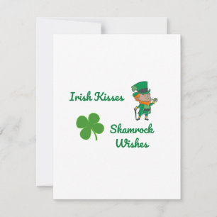 Cartes Pour Fêtes Annuelles Baisers Irlandais, Vœux de Trèfle sur une