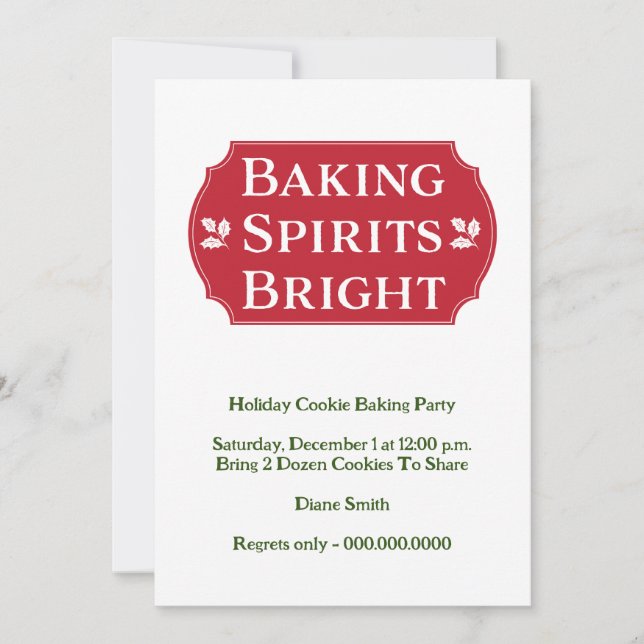 Cartes Pour Fêtes Annuelles Baking Spirits Bright Cookie (Devant)
