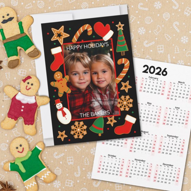 Cartes Pour Fêtes Annuelles Baking Spirits Bright Cookie Custom Photo Calendar (Créateur téléchargé)
