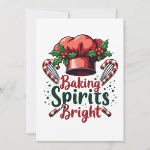 Cartes Pour Fêtes Annuelles Baking Spirits Bright Funky Baking Chef Baker