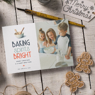 Cartes Pour Fêtes Annuelles Baking Spirits Bright Photo Holiday Card