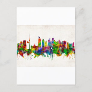 Cartes Pour Fêtes Annuelles Bakou Azerbaijan Skyline