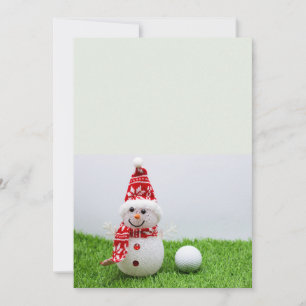 Cartes Pour Fêtes Annuelles Bal de golf avec Snowman golfeurs Noël